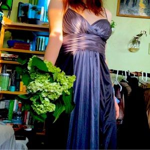 90's blue empire waist prom dress